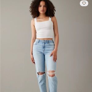 American Eagle Light Blue Curvy Mom Jeans
